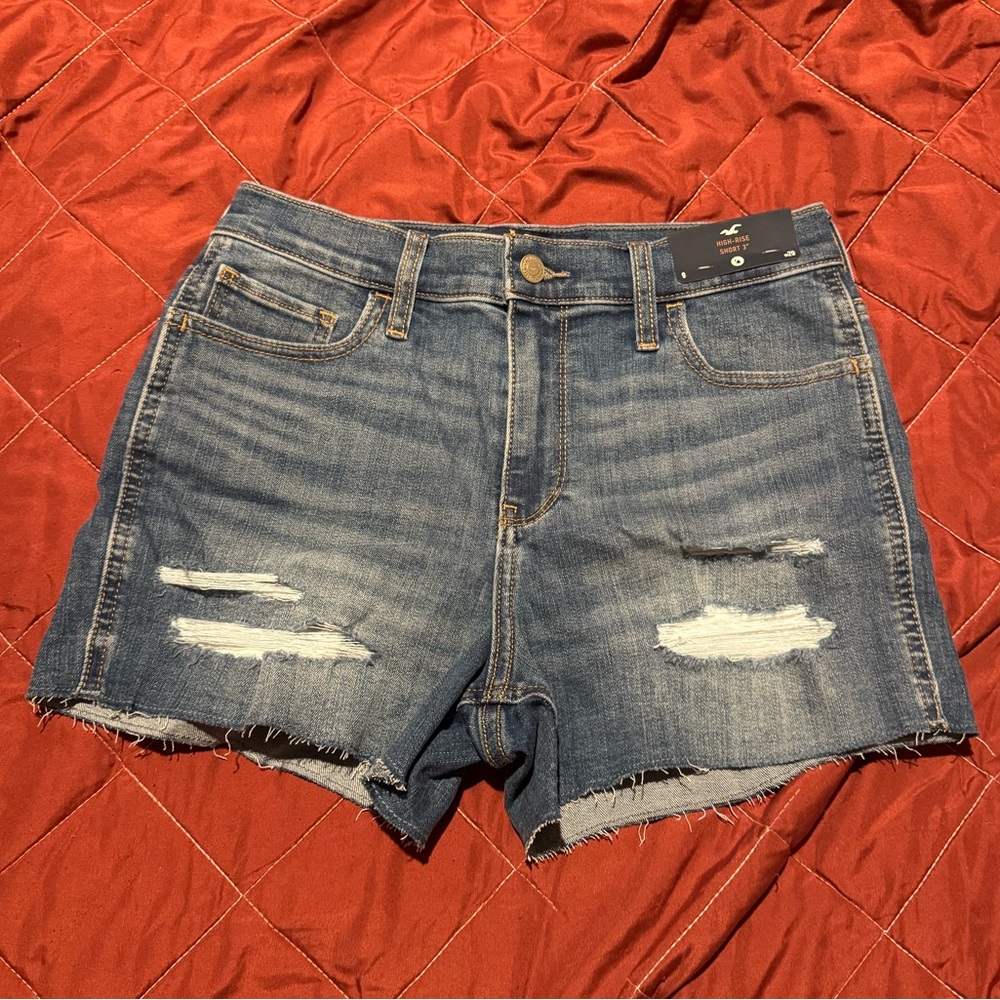 Hollister Blue Jean Shorts Distressed size 9